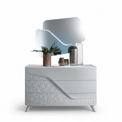 Luxe set, 2-delig dressoir spiegel dressoirs hout console modern design wit nieuw