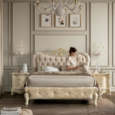 Luxe Chesterfield bed Bedden Gestoffeerd bed Dubbel Italiaanse slaapkamer Nieuw