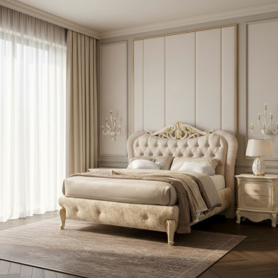 Luxe Chesterfield bed Bedden Gestoffeerd bed Dubbel Italiaanse slaapkamer Nieuw