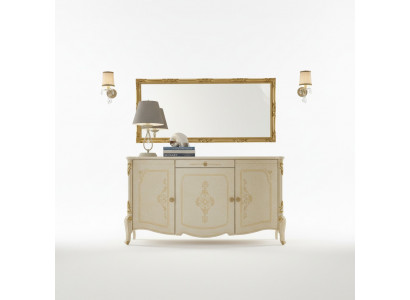 Ontwerp meubels in barokstijl, dressoir, buffetkast, hout, Italië, laag dressoir.