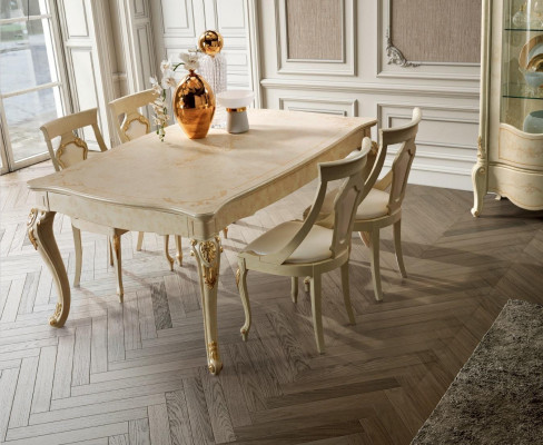 Eetkamerstoel Stoel Eetkamer Stoelen Hout Design Stijl Barok Beige Rug Zitvlak