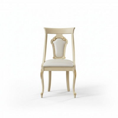 Eetkamerstoel Stoel Eetkamer Stoelen Hout Design Stijl Barok Beige Rug Zitvlak