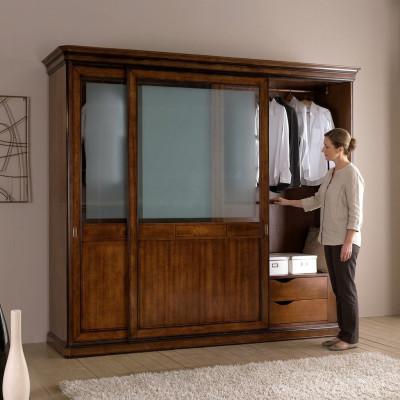 Kast van massief hout Kledingkast Massief slaapkamer meubilair Italiaanse houten kast