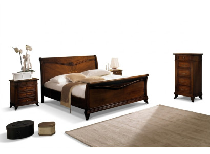 Klassiek bed Luxe meubels Bedden Slaapkamer Inrichting Nachtkastje 2x 3-delig.