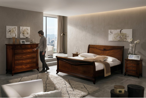 Klassiek bed Luxe Chesterfield leren slaapkamerhotel in antieke stijlbedden
