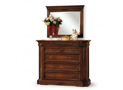 Massief houten dressoir met spiegel dressoir set Italiaanse meubels 2-delig.