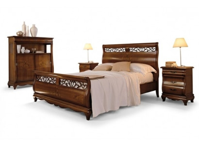 Bed Hout Tweepersoonsbed Slaapkamermeubels Bed Massief Hout Bruin Italiaanse Meubels