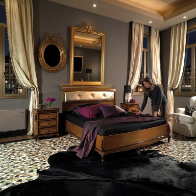 Tweepersoonsbedden Slaapkamermeubels Massief hout Vaccari cav giovanni Bed Nieuw