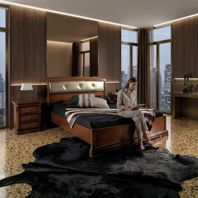 Bed tweepersoonsbed Vaccari cav giovanni Massief hout Slaapkamer Design Meubels Nieuw