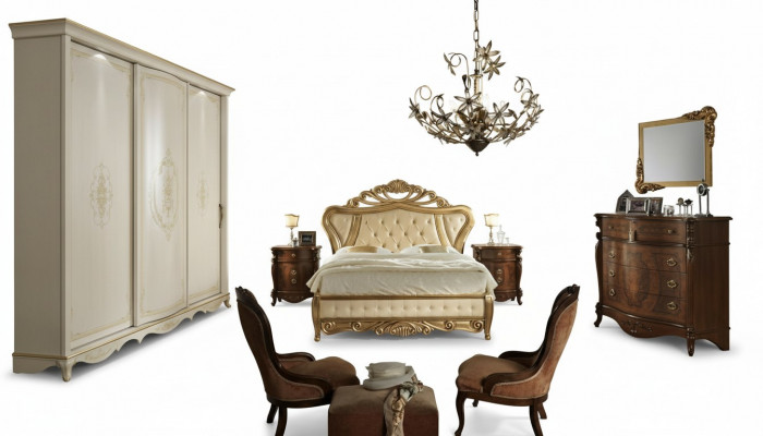 Slaapkamer meubels Bed Kast Ladenkast Nachtkastje met laden Commode 5-delig