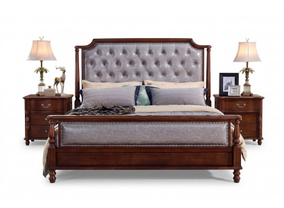 Slaapkamer Bed Nachtkastje Bedden Hout Groep Dubbel Ontwerp Set 3-delig.