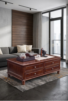 Klassieke salontafel tafel woonkamer hout salontafels met laden