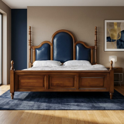Tweepersoonsbed Hout Bekleding Luxe Slaapkamer Bedden Tweepersoonsbedframe