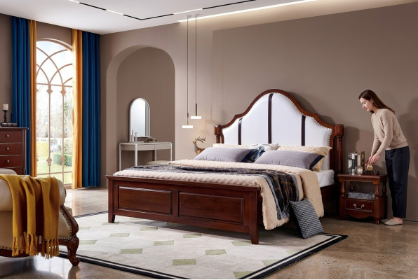 Bed 2 nightstands 3 piece bedroom set Furniture Classic Luxury Beds