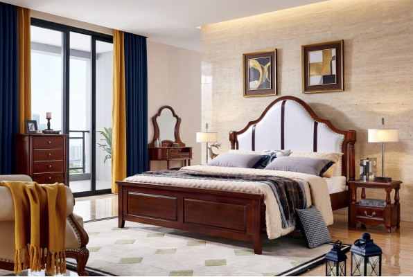 Bed 2 nightstands 3 piece bedroom set Furniture Classic Luxury Beds