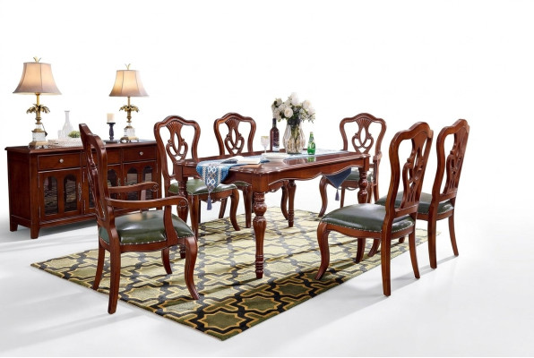 Compleet set van 6 stoelen eetkamergroep houten stoel luxe meubels barok