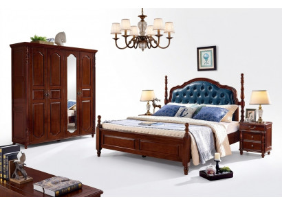 Slaapkamer set 4-delig Klassiek Bed + 2x Nachtkastjes Kledingkast