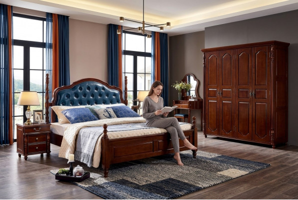 Tweepersoonsbed frame Luxe slaapkamer bed Tweepersoonsbed Houten bedden Nieuw