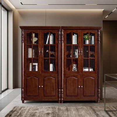 Boekenkast Vitrinekast Kast Houten Kast Boekenkast Meubels 2-delig