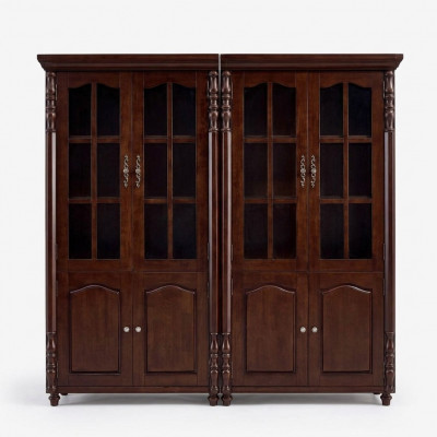 Boekenkast Vitrinekast Kast Houten Kast Boekenkast Meubels 2-delig