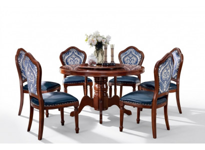 Eettafel + 6x Stoelen Eetkamerset Eetkamergroep Tafel Meubel Design 7-delig