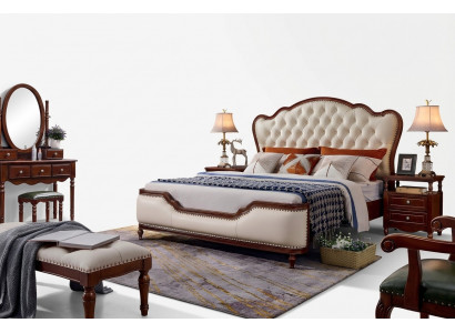 Tweepersoonsbed bedframe houten bed dubbele slaapkamer wit klassiek nieuw