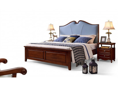 Tweepersoons luxe slaapkamer houten bed gestoffeerd bedframe meubels