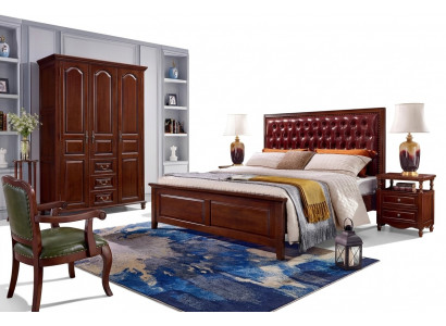 Bed 2x Bedside Tables Wardrobe Bedroom Furniture Design 4pcs.