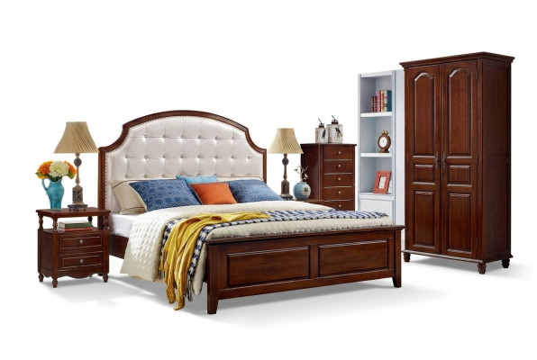 Bed Meubels Hout Ontwerp Bedden Massief Tweepersoonsbed Slaapkamer klassiek