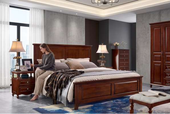 Bed kamer set design bedden 2x nachtkastjes 3-delig bedframe