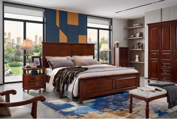 Bed kamer set design bedden 2x nachtkastjes 3-delig bedframe