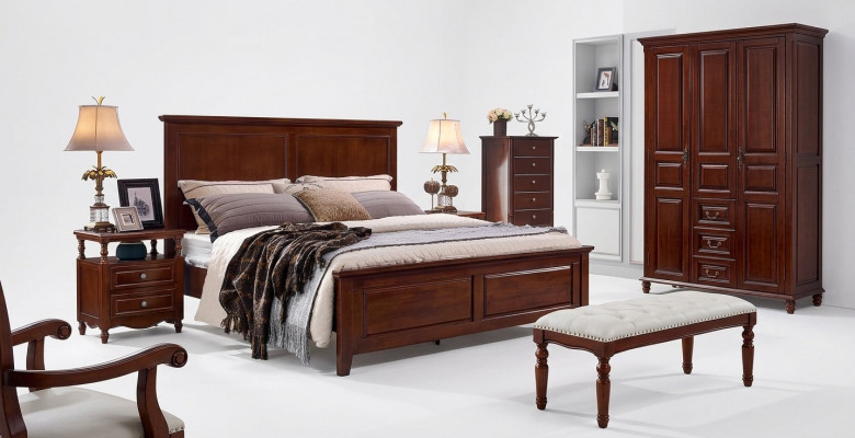 Bed kamer set design bedden 2x nachtkastjes 3-delig bedframe