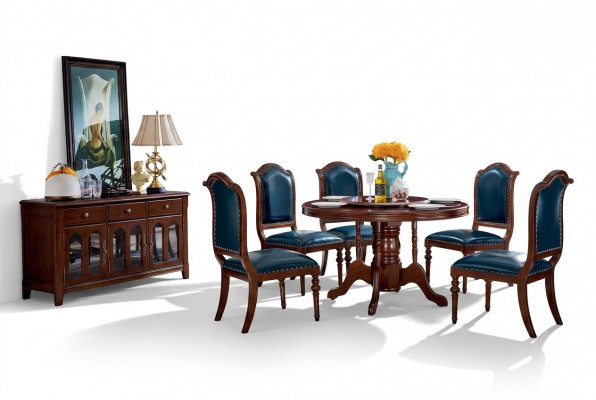 Compleet set eettafel 6 stoelen dressoir eetkamerset eetgroep houten tafel nieuw