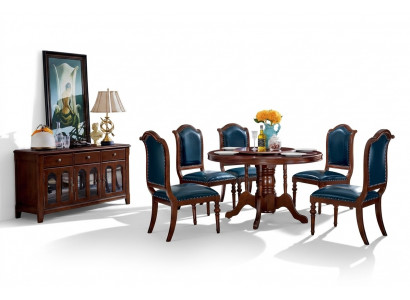 Compleet set eettafel 6 stoelen dressoir eetkamerset eetgroep houten tafel nieuw