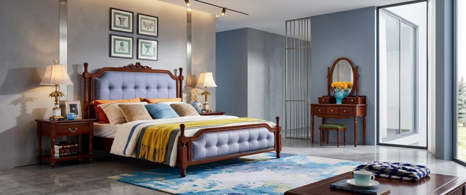 Ontwerp Slaapkamer Compleet Set Bed Nachtkastjes Kaptafel 5-delig