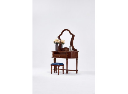 Klassiek massief houten meubilair 2-delig luxe kaptafel kruk slaapkamer