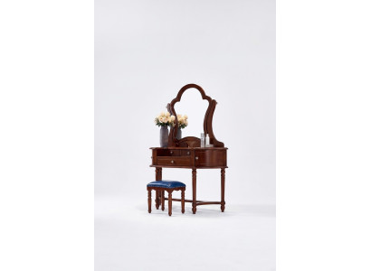 Klassiek massief houten meubilair 2-delig luxe kaptafel kruk slaapkamer