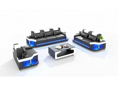 Sofaset 3+2+1-zitsset Design Bank Beklede banken Woonkamerset Leer