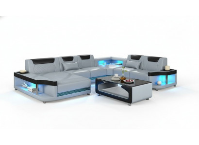 Hoekbank U-vorm + salontafel Moderne gestoffeerde woonkamermeubelen Hoekbank Designbank
