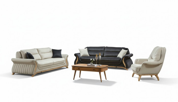 Ontwerp bankstel gestoffeerde bank fauteuil set garnituur 3+3+1 3-delige Set
