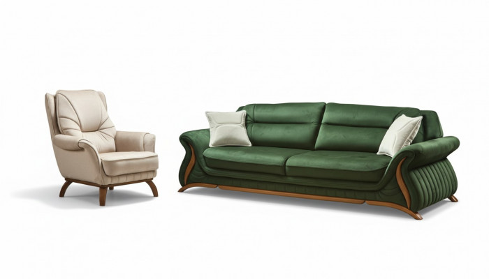 Luxe Klassieke textiel bankstel designbank 3+1 zits fauteuil bank gestoffeerde banken