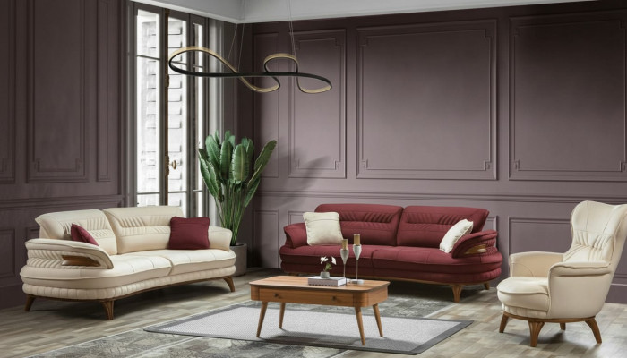Groep bankstel 3+3+1 zits luxe bank fauteuil banken stoffen set.