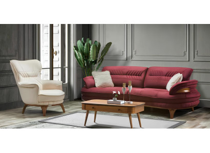 Bankstel 3 zitplaatsen + fauteuil Woonkamerbank Bankstellen Fauteuils Luxe stoffen meubels