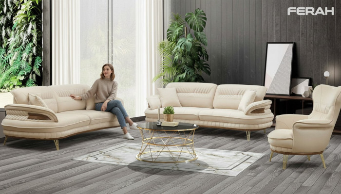 Luxe bankstel 3+3+1 zitsbank Driedelig bank Sofa's Stoel Design
