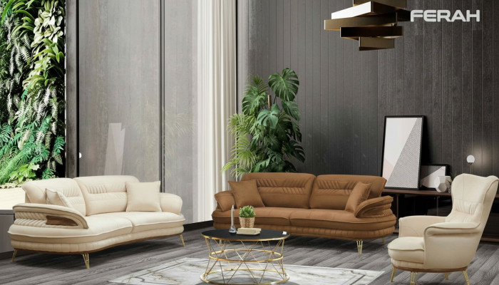 Luxe bankstel 3+3+1 zitsbank Driedelig bank Sofa's Stoel Design