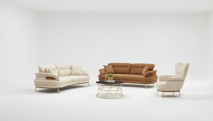 Luxe bankstel 3+3+1 zitsbank Driedelig bank Sofa's Stoel Design