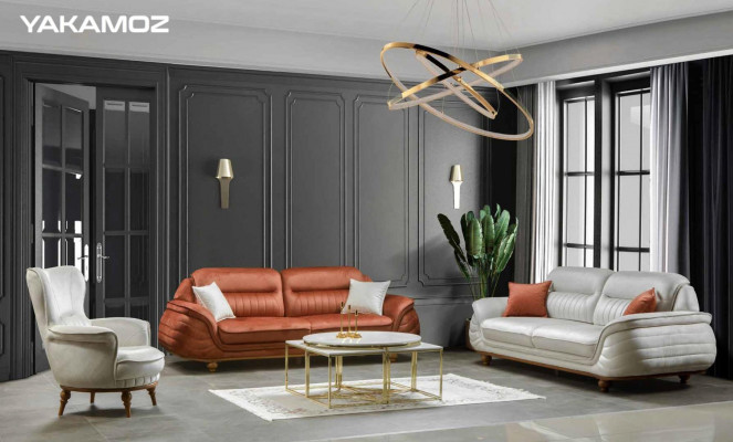 Bankstel 3-zits meubels stof driezitsbank Bankstellen Woonkamer Klassieke stijl