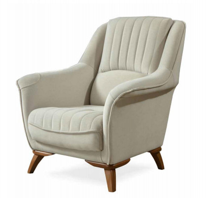 Fauteuil Zit Klassiek Ontwerp Woonkamer Bekleding Eenpersoons Ontspanning Wit