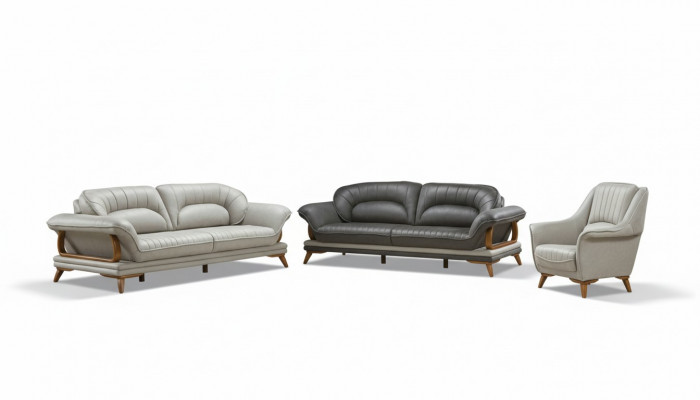 Luxe bankstel set bankstel 3+3+1 zits banken fauteuil stof 3-delig.
