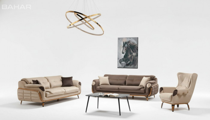Sofa set met 3+3 zitsbank, stoel, bankstellen, relaxfauteuil, luxeset voor woonkamer